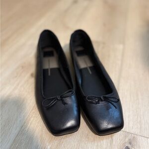 Dolce Vita ANISA WIDE BALLET FLATS BLACK LEATHER 10W